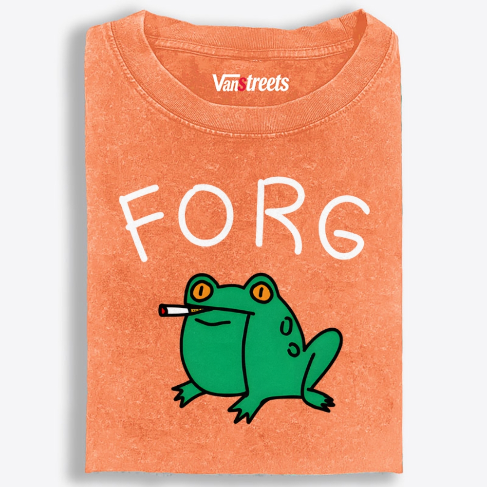 Smoking Frog Retro Washed T-Shirt | 100% Cotton | Streetwear Essential