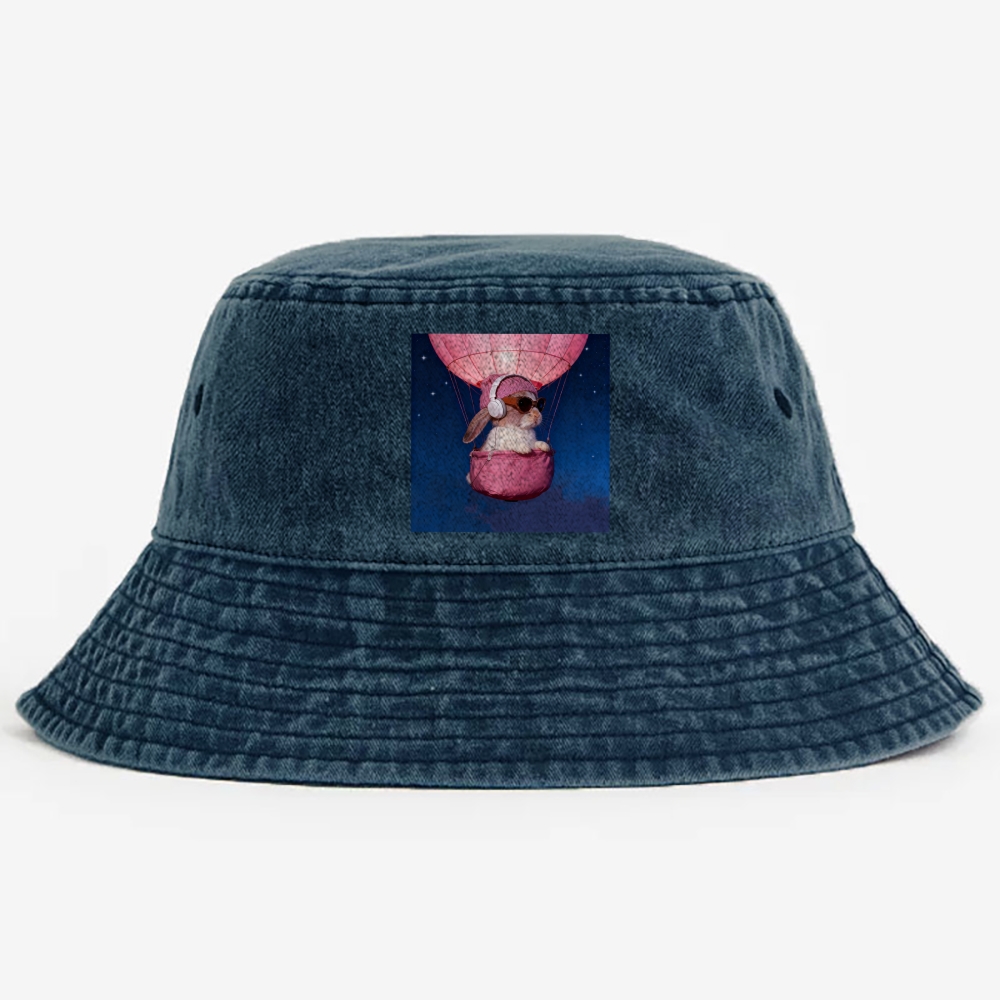 Bunny The Rabbit Retro Vintage Washed Bucket Hat