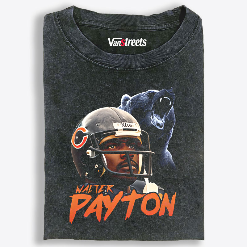 Walter Payton Bears Legend Retro Washed T-Shirt | 100% Cotton | Streetwear Essential