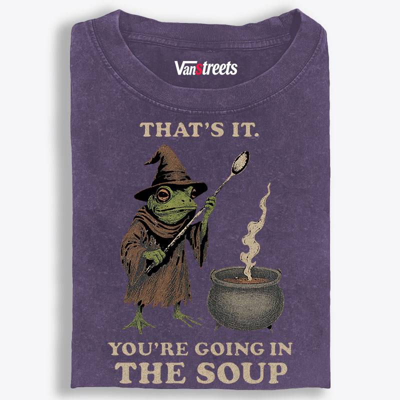Witchy Frog Soup Threat Retro Washed T-Shirt | 100% Cotton | Streetwear Essential
