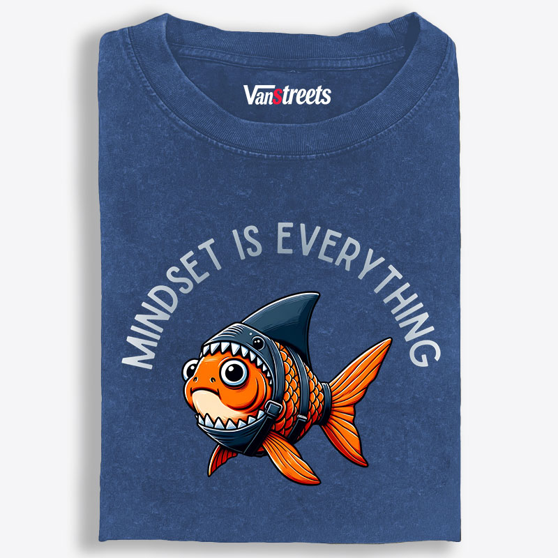 Mindset Is Everything Goldfish Retro Washed T-Shirt | 100% Cotton | Streetwear Essential