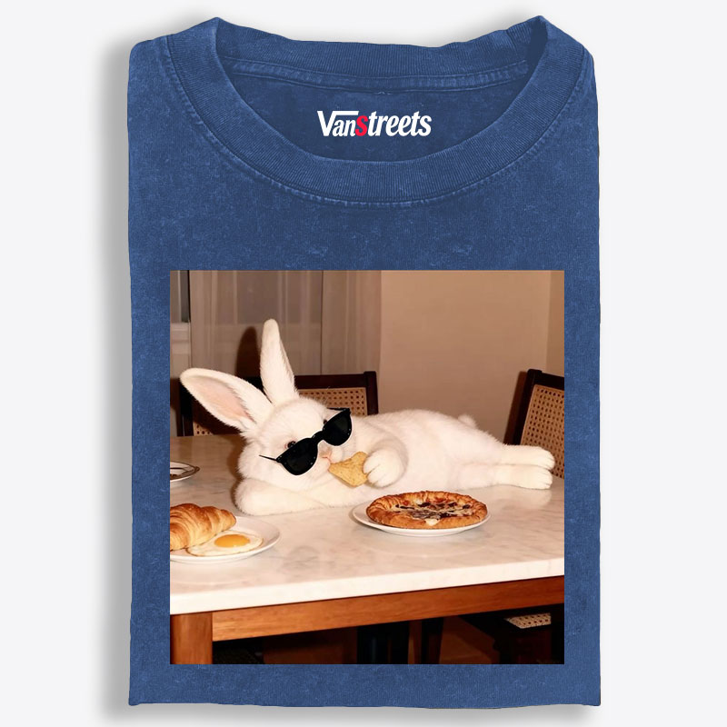 Bunny Boss · Brunch Mode Retro Washed T-Shirt | 100% Cotton | Streetwear Essential