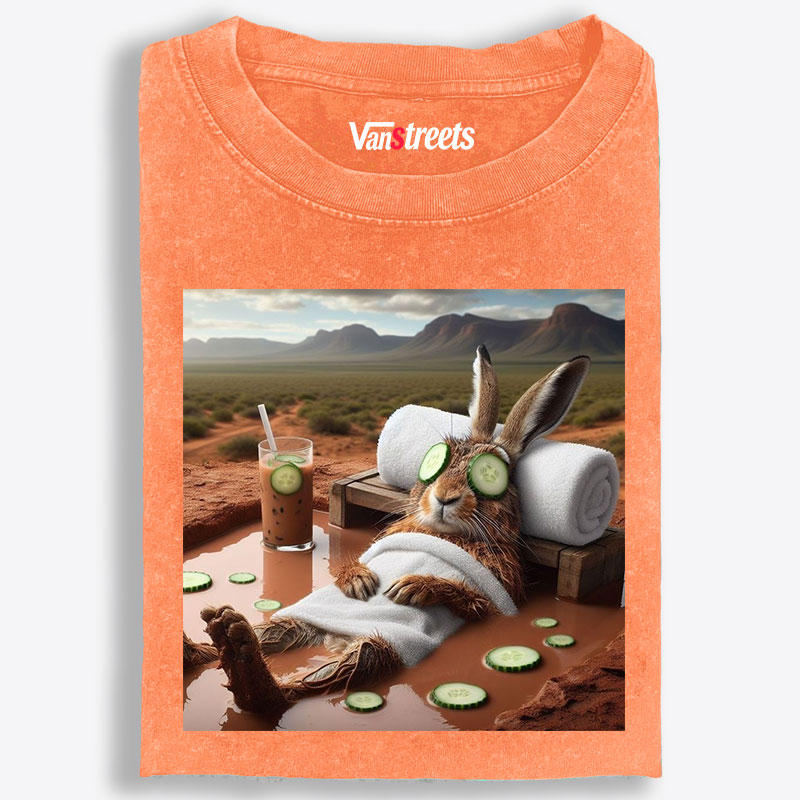 Desert Spa · Bunny Mode: Relaxed Retro Washed T-Shirt | 100% Cotton | Streetwear Essential
