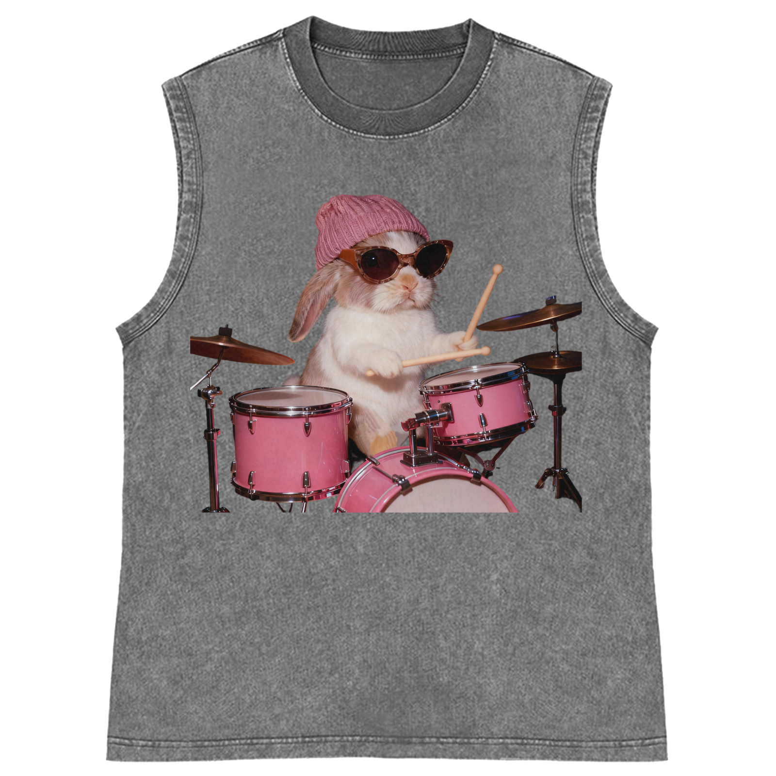 Bunny Rockin' Bunny Retro Washed Tank Top