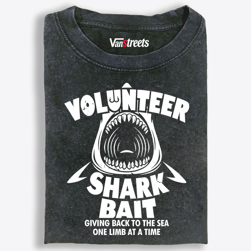 Volunteer Shark Bait Retro Washed T-Shirt | 100% Cotton | Streetwear Essential
