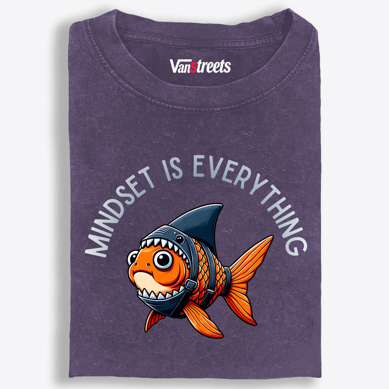 Mindset Is Everything Goldfish Retro Washed T-Shirt | 100% Cotton | Streetwear Essential