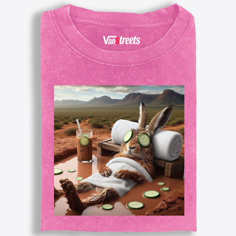 Desert Spa · Bunny Mode: Relaxed Retro Washed T-Shirt | 100% Cotton | Streetwear Essential