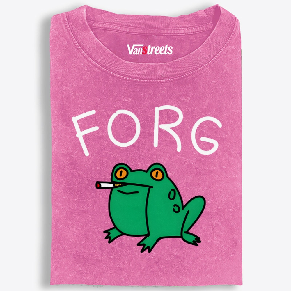 Smoking Frog Retro Washed T-Shirt | 100% Cotton | Streetwear Essential