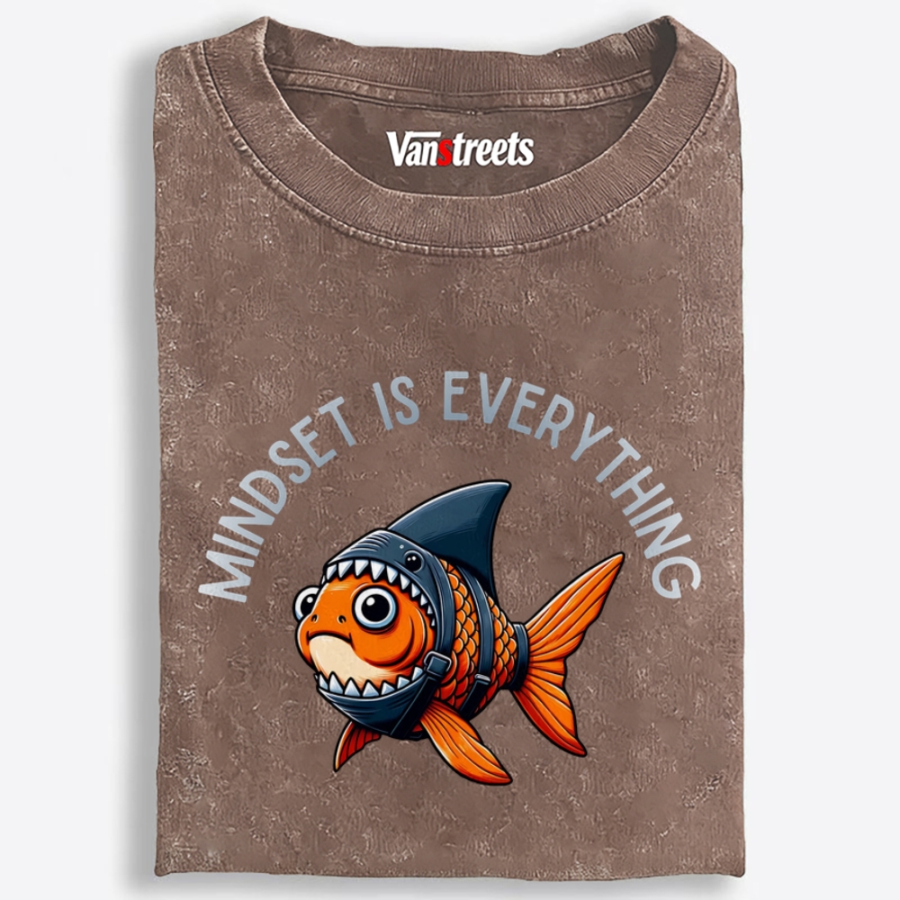 Mindset Is Everything Goldfish Retro Washed T-Shirt | 100% Cotton | Streetwear Essential