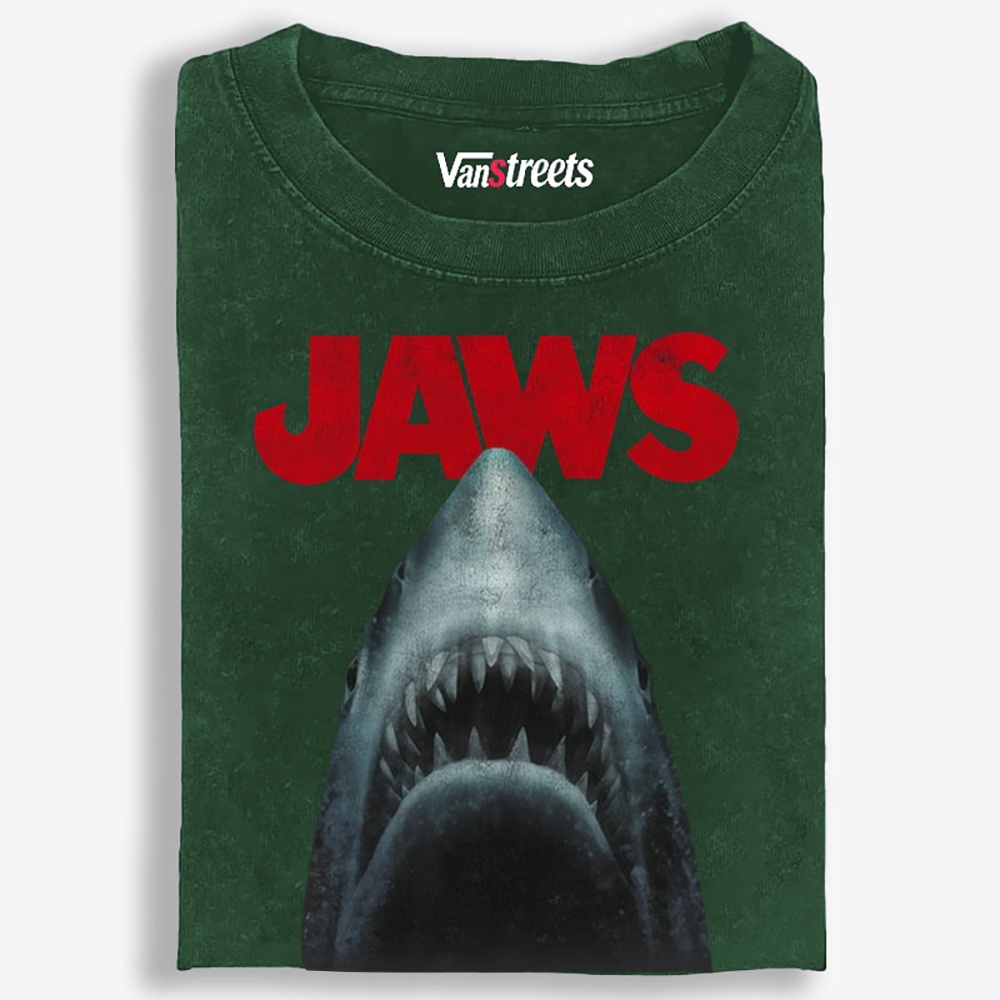 JAWS Shark Retro Washed T-Shirt | 100% Cotton | Streetwear Essential