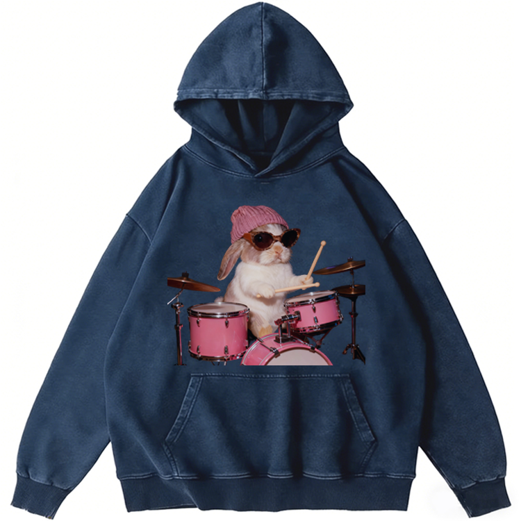 Bunny Rockin’ Bunny Retro Washed Hoodie