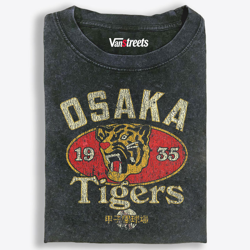 Osaka Tigers 1935 Vintage Baseball Retro Washed T-Shirt | 100% Cotton | Streetwear Essential