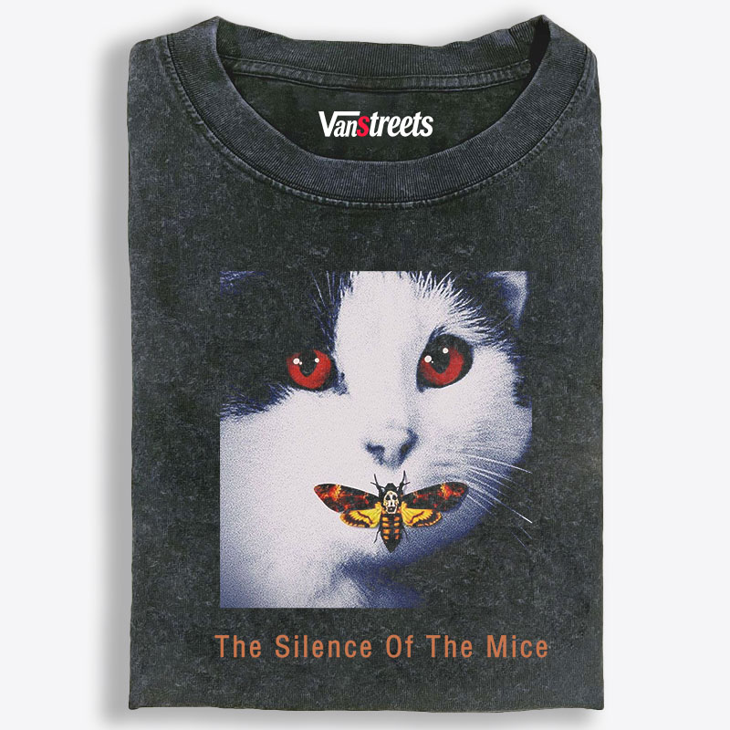 The Silence Of The Mice Retro Washed T-Shirt | 100% Cotton | Streetwear Essential