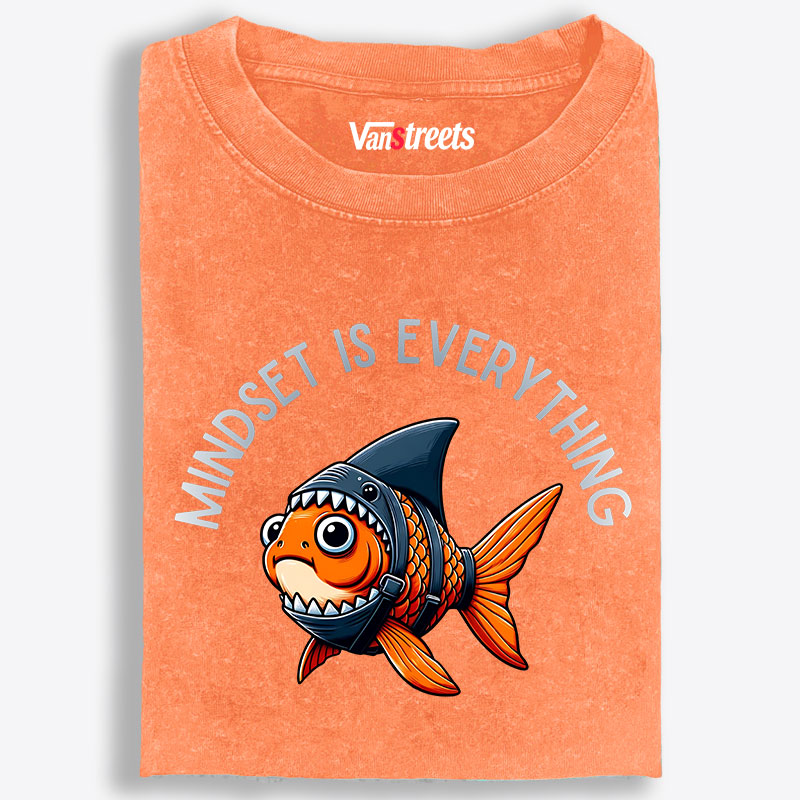 Mindset Is Everything Goldfish Retro Washed T-Shirt | 100% Cotton | Streetwear Essential