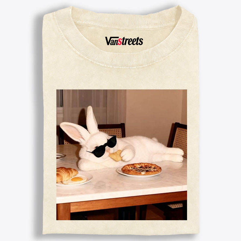 Bunny Boss · Brunch Mode Retro Washed T-Shirt | 100% Cotton | Streetwear Essential
