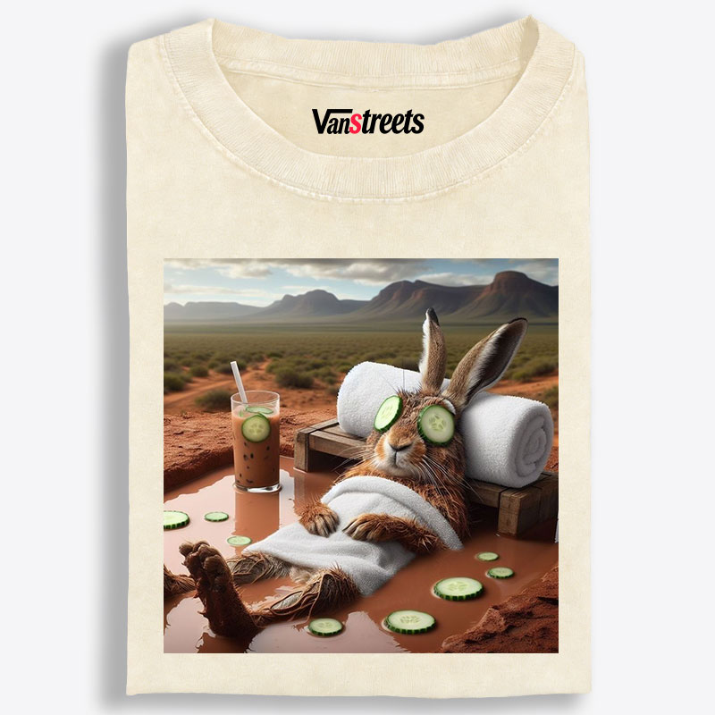 Desert Spa · Bunny Mode: Relaxed Retro Washed T-Shirt | 100% Cotton | Streetwear Essential