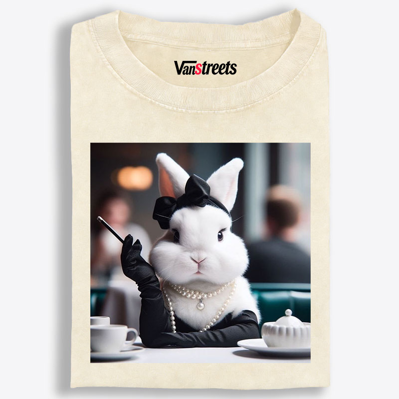 Pearl Bunny · Tea Break Retro Washed T-Shirt | 100% Cotton | Streetwear Essential