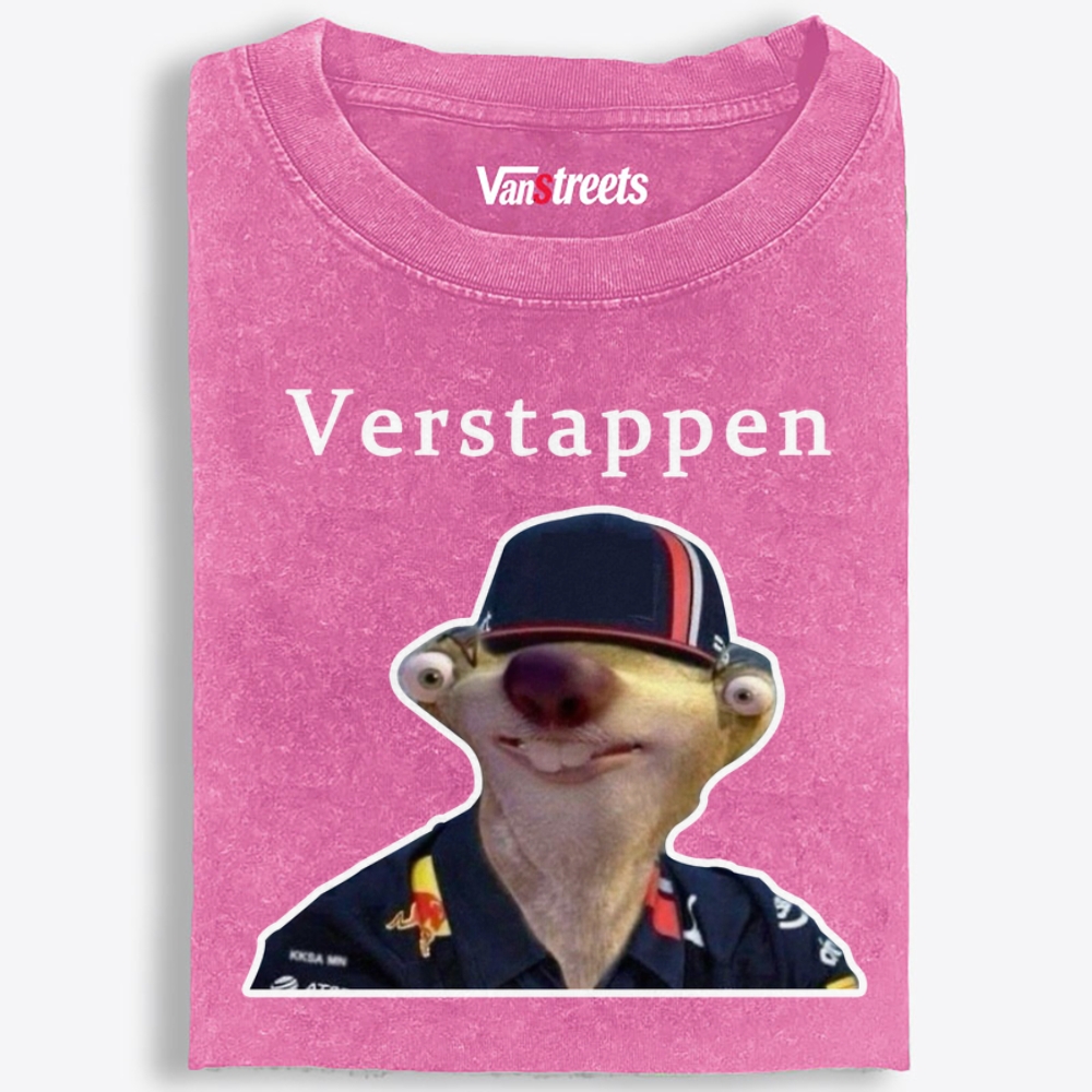 Verstappen Sid from Ice Age Meme Retro Washed T-Shirt | 100% Cotton | Streetwear Essential