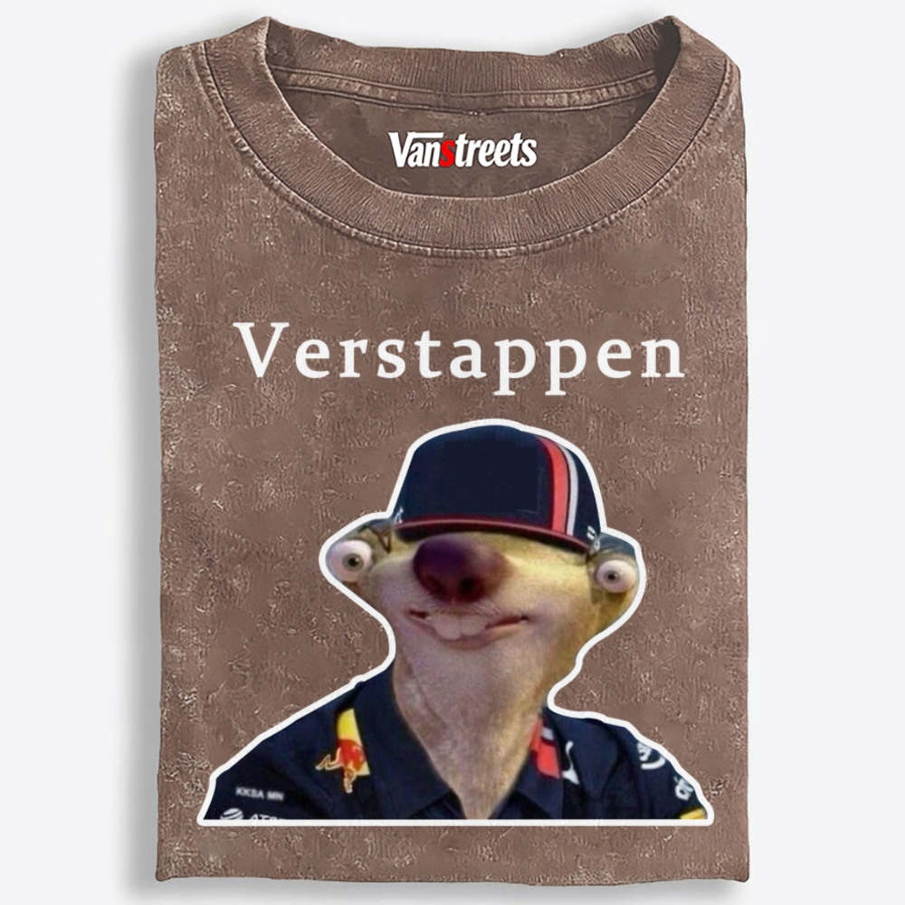 Verstappen Sid from Ice Age Meme Retro Washed T-Shirt | 100% Cotton | Streetwear Essential