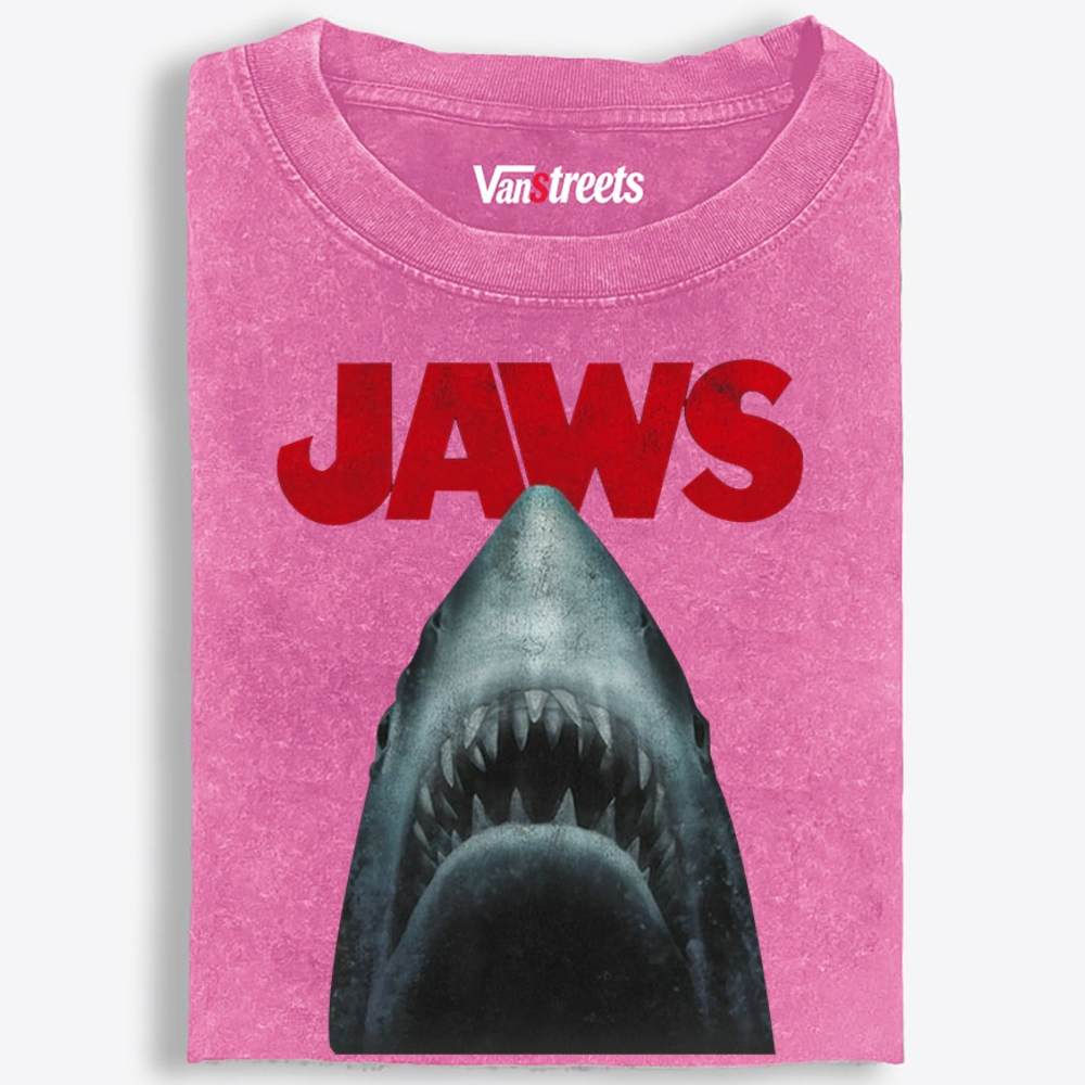 JAWS Shark Retro Washed T-Shirt | 100% Cotton | Streetwear Essential