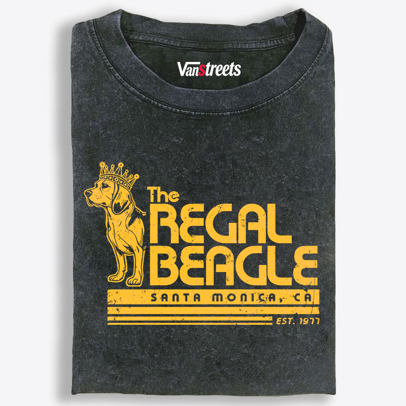 The Regal Beagle Santa Monica Retro Washed T-Shirt | 100% Cotton | Streetwear Essential