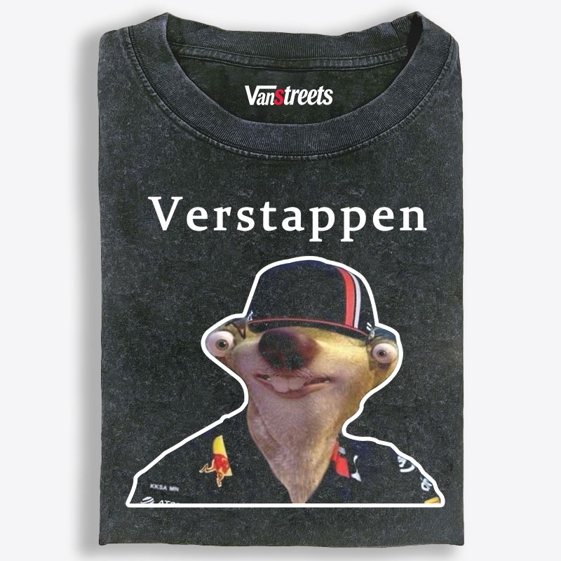 Verstappen Sid from Ice Age Meme Retro Washed T-Shirt | 100% Cotton | Streetwear Essential