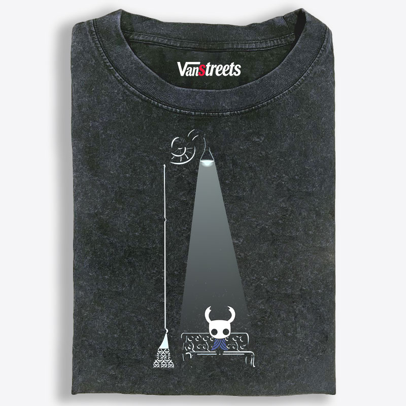 Hollow Knight The Knight On Bench Retro Washed T-Shirt | 100% Cotton | Streetwear Essential