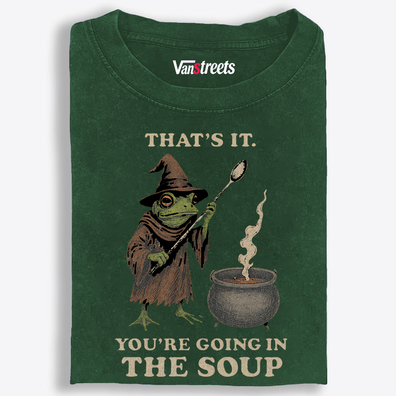Witchy Frog Soup Threat Retro Washed T-Shirt | 100% Cotton | Streetwear Essential