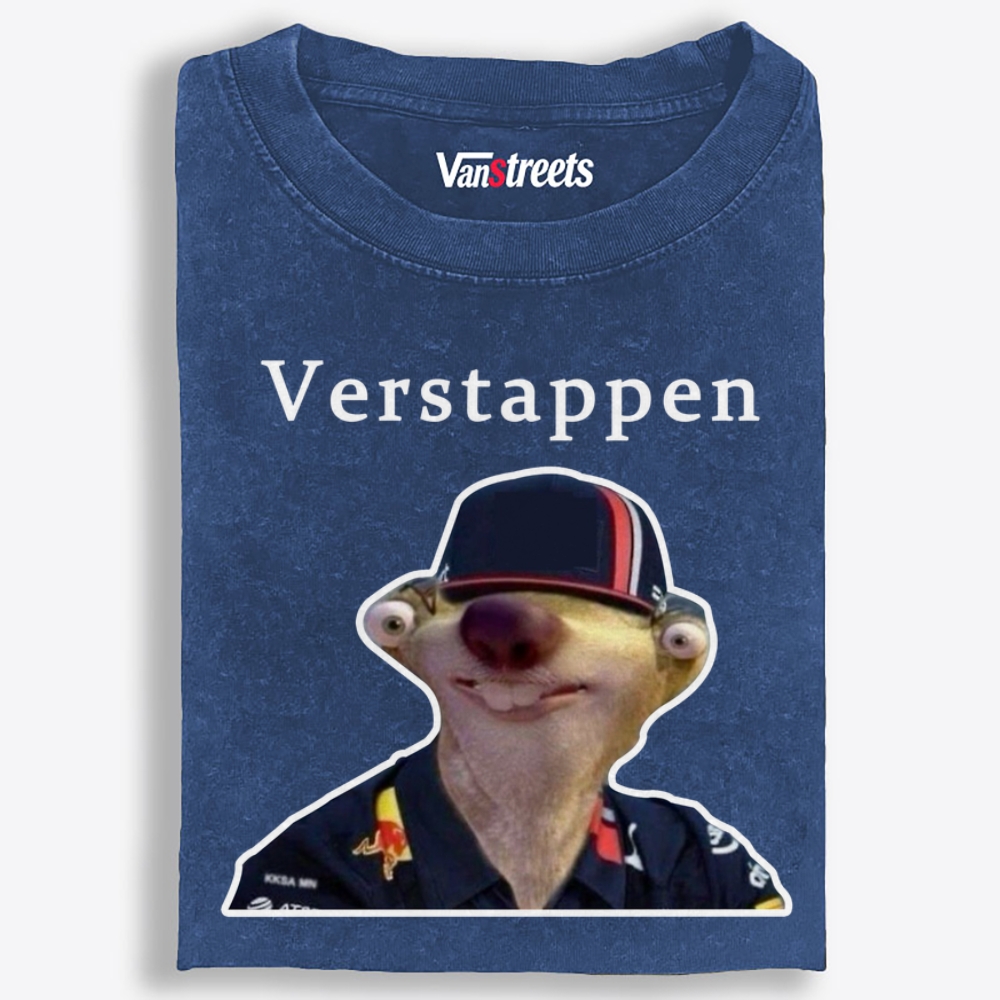Verstappen Sid from Ice Age Meme Retro Washed T-Shirt | 100% Cotton | Streetwear Essential