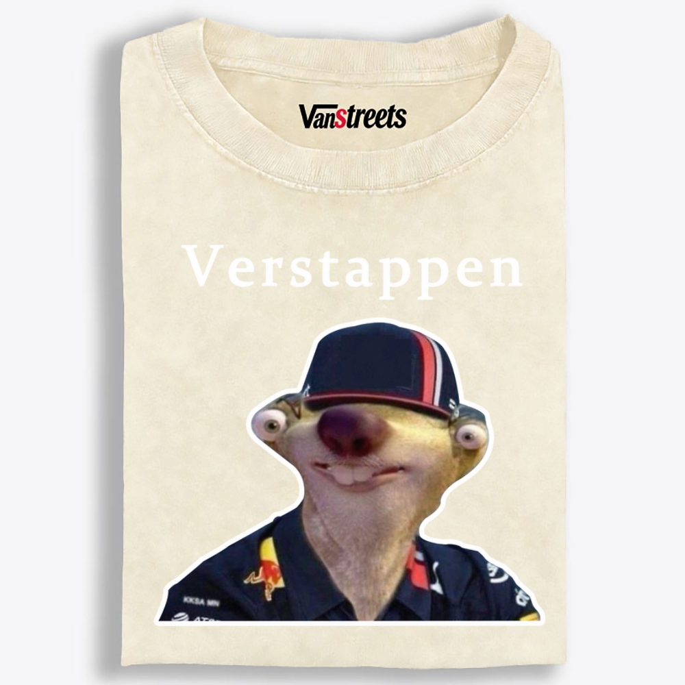 Verstappen Sid from Ice Age Meme Retro Washed T-Shirt | 100% Cotton | Streetwear Essential