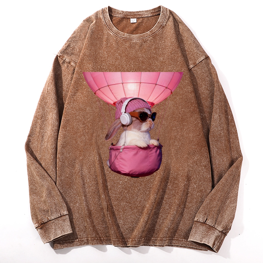 Bunny The Rabbit Retro Washed Long Sleeve T-Shirt