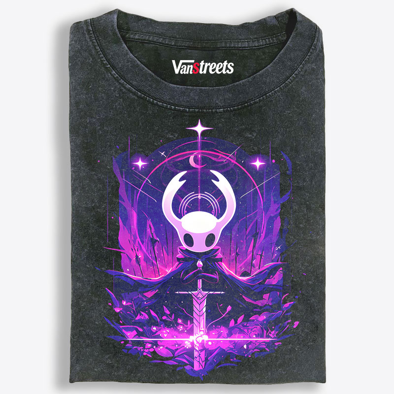 Hollow Knight Neon Void Knight Retro Washed T-Shirt | 100% Cotton | Streetwear Essential