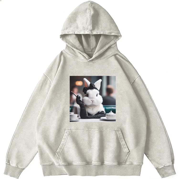 Pearl Bunny · Tea Break Retro Washed Hoodie