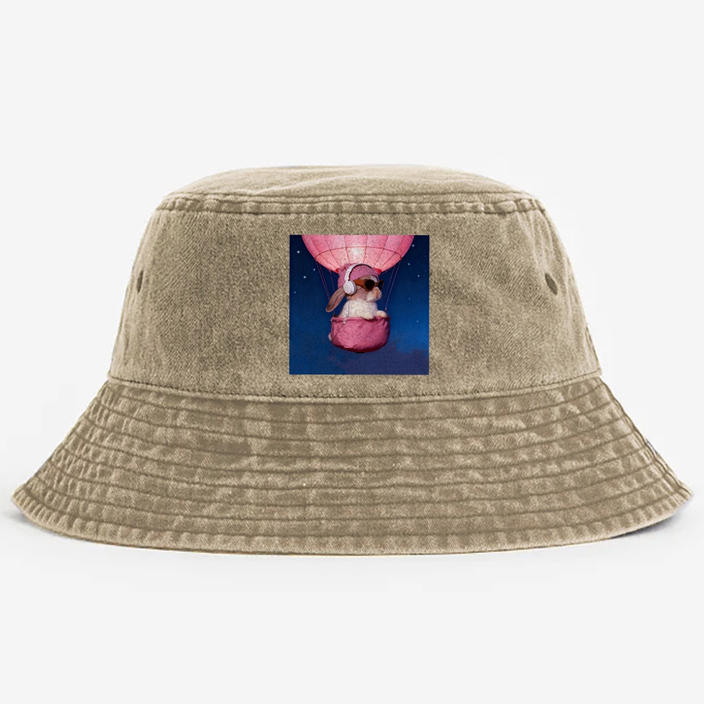 Bunny The Rabbit Retro Vintage Washed Bucket Hat