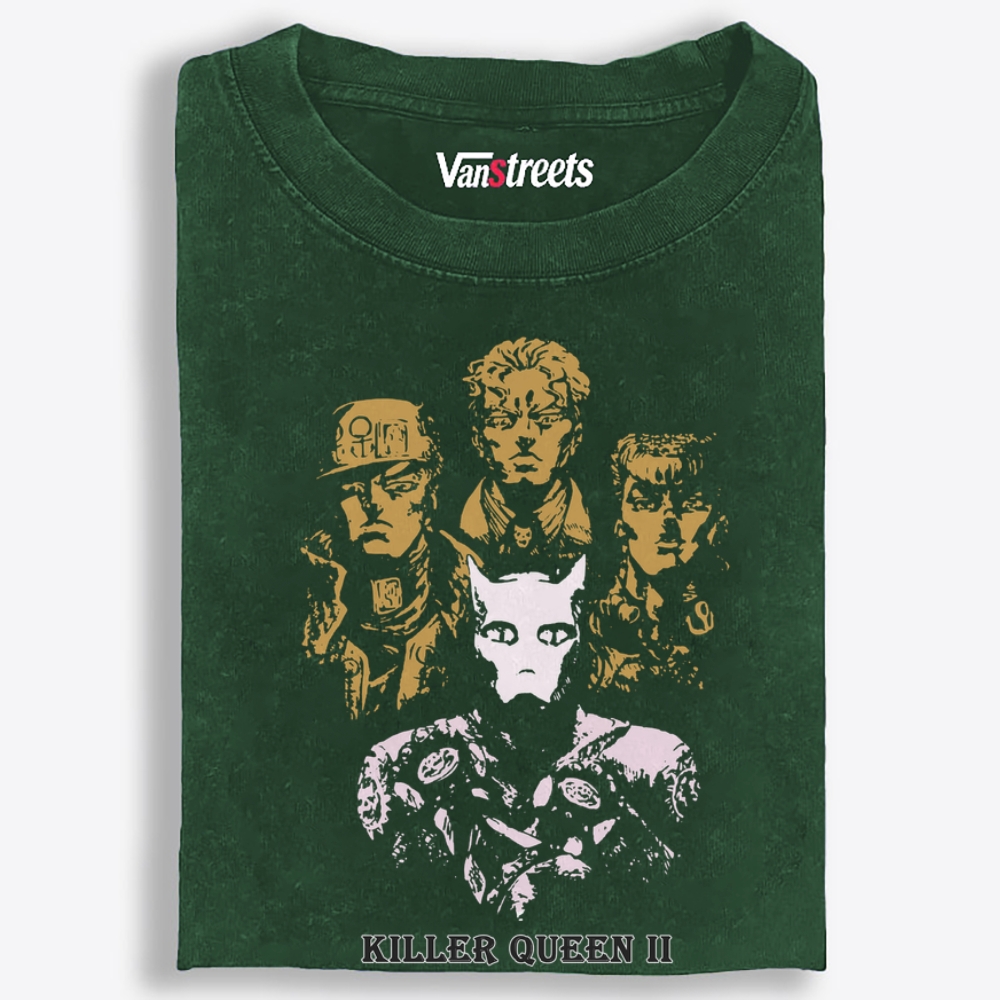 Jojo's Bizarre Adventure Killer Queen II Retro Washed T-Shirt | 100% Cotton | Streetwear Essential