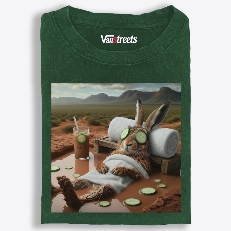Desert Spa · Bunny Mode: Relaxed Retro Washed T-Shirt | 100% Cotton | Streetwear Essential