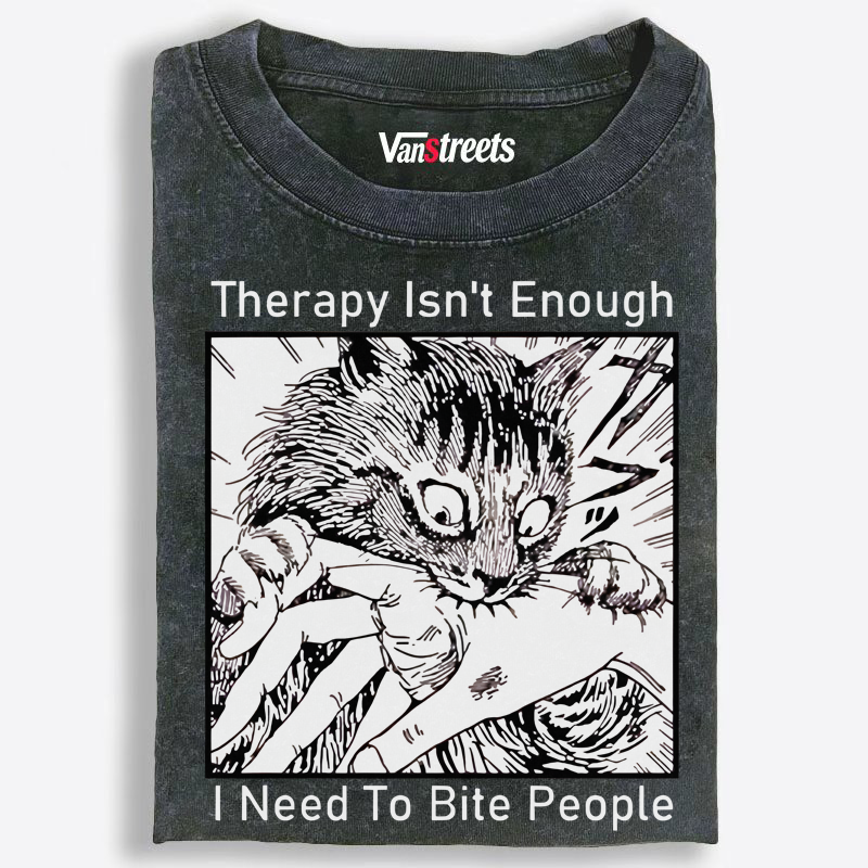 Bite Therapy Retro Washed T-Shirt | 100% Cotton | Streetwear Essential