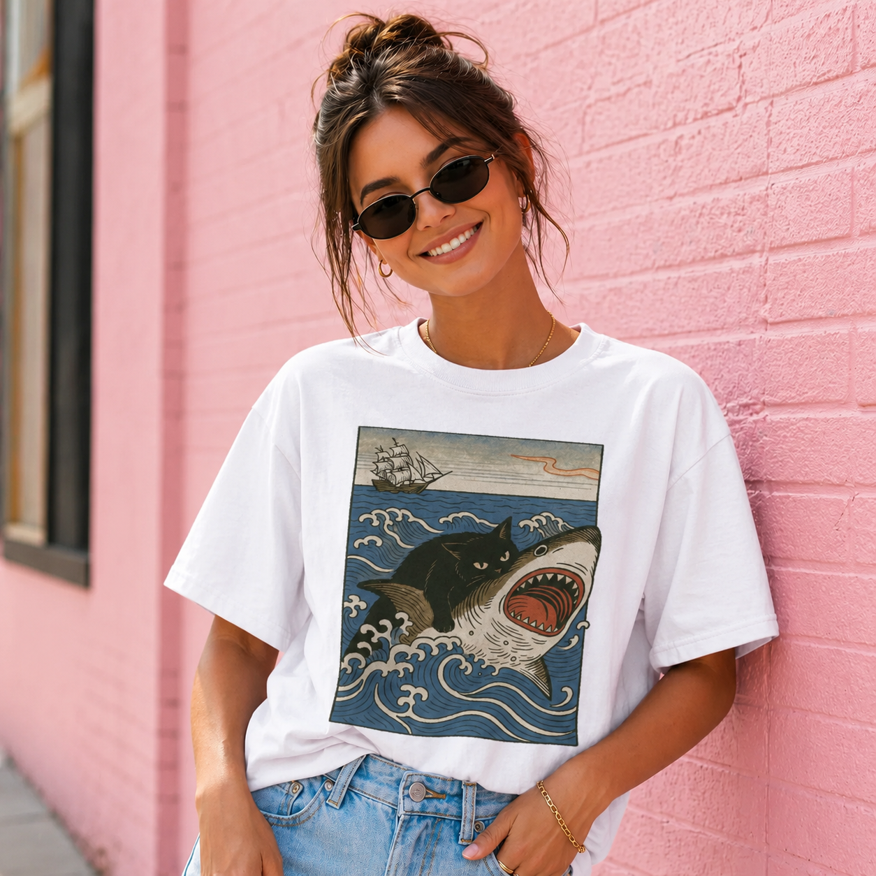 Cat Designed for Women – Slim Fit Cotton Tee