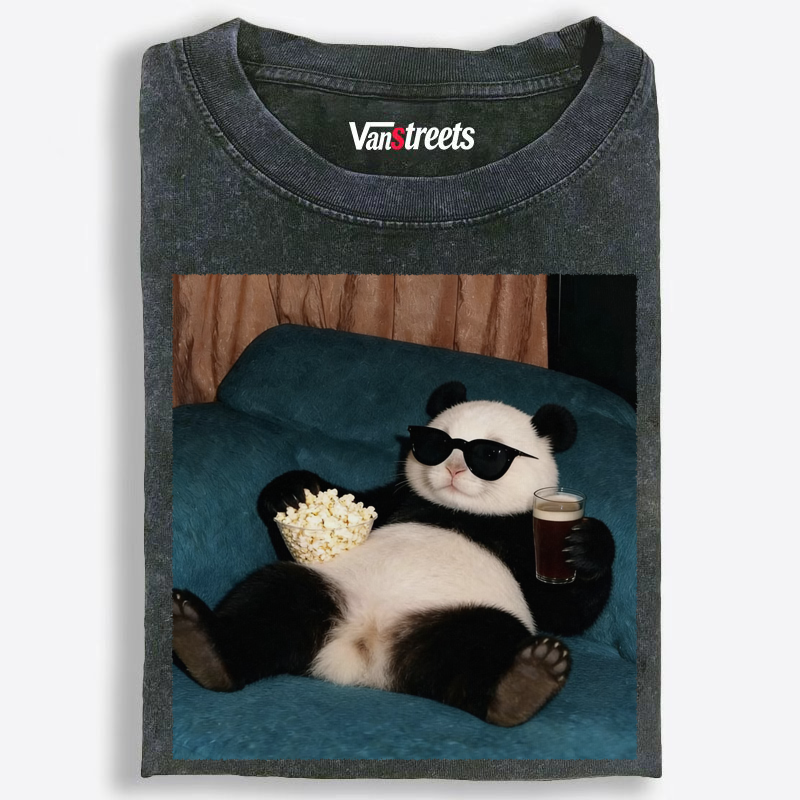 Casual Panda Lover Washed T-Shirt | 100% Cotton | Streetwear Essential