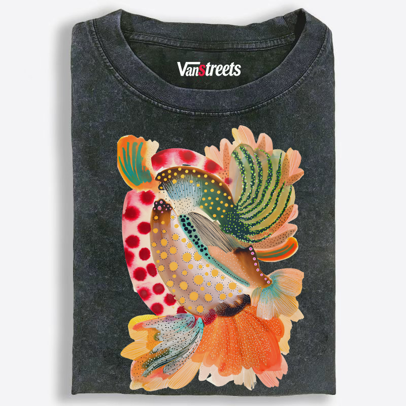 Vibrant Koi Fish Graphic Washed T-Shirt | 100% Cotton | Streetwear Essential