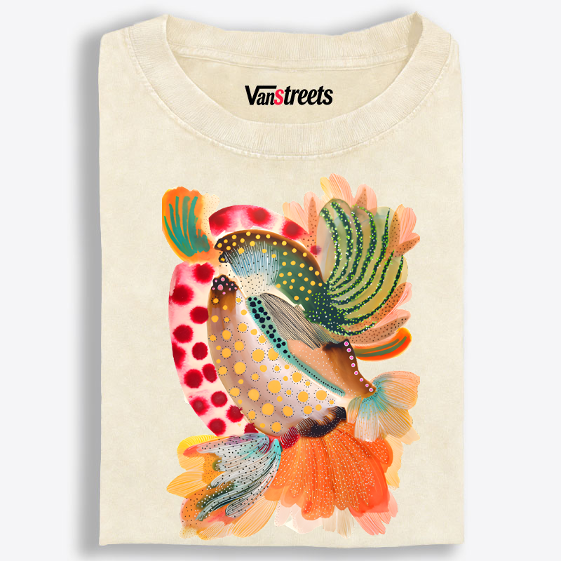 Vibrant Koi Fish Graphic Washed T-Shirt | 100% Cotton | Streetwear Essential