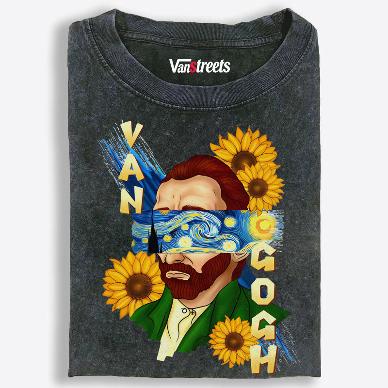 Famous Artist Collage Graphic Washed T-Shirt | 100% Cotton | Streetwear Essential