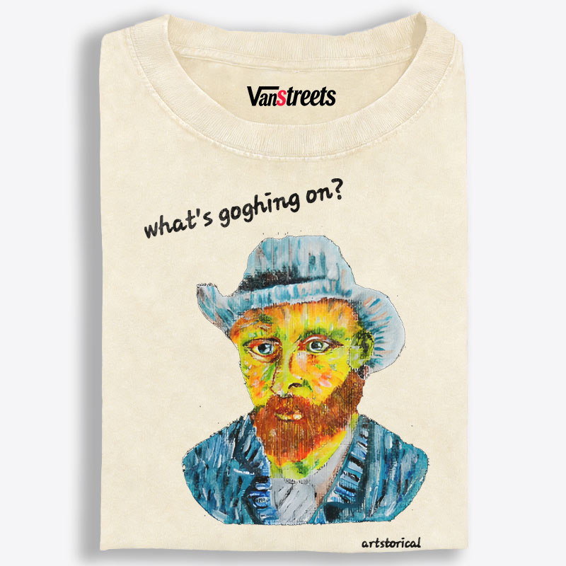 Hand-Painted Van Gogh Self Portrait Washed T-Shirt | 100% Cotton | Streetwear Essential