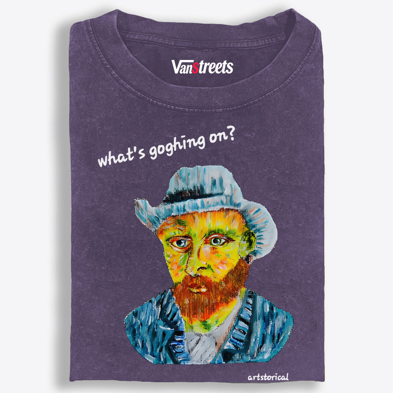 Hand-Painted Van Gogh Self Portrait Washed T-Shirt | 100% Cotton | Streetwear Essential