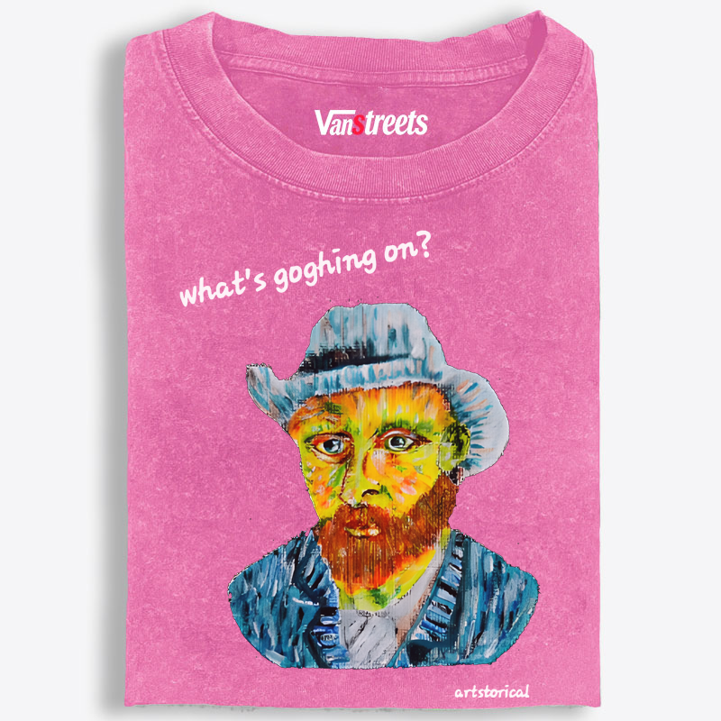 Hand-Painted Van Gogh Self Portrait Washed T-Shirt | 100% Cotton | Streetwear Essential