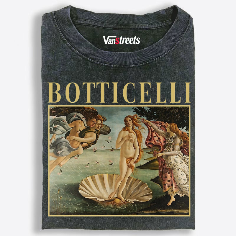 Botticelli The Birth of Venus Art Washed T-Shirt | 100% Cotton | Streetwear Essential
