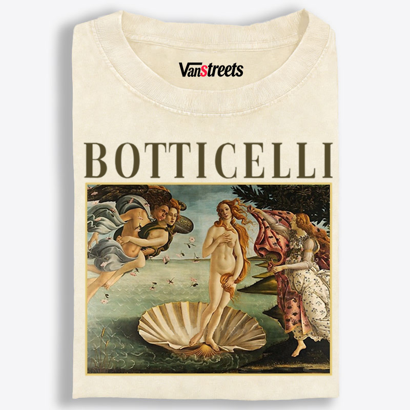 Botticelli The Birth of Venus Art Washed T-Shirt | 100% Cotton | Streetwear Essential