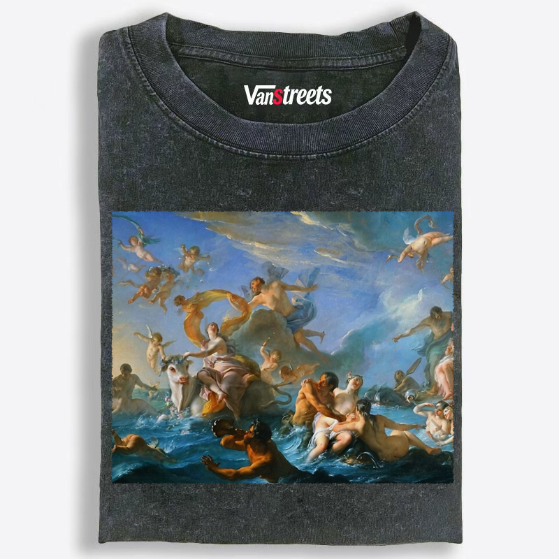 Mythological Sea Gods Painting Washed T-Shirt | 100% Cotton | Streetwear Essential