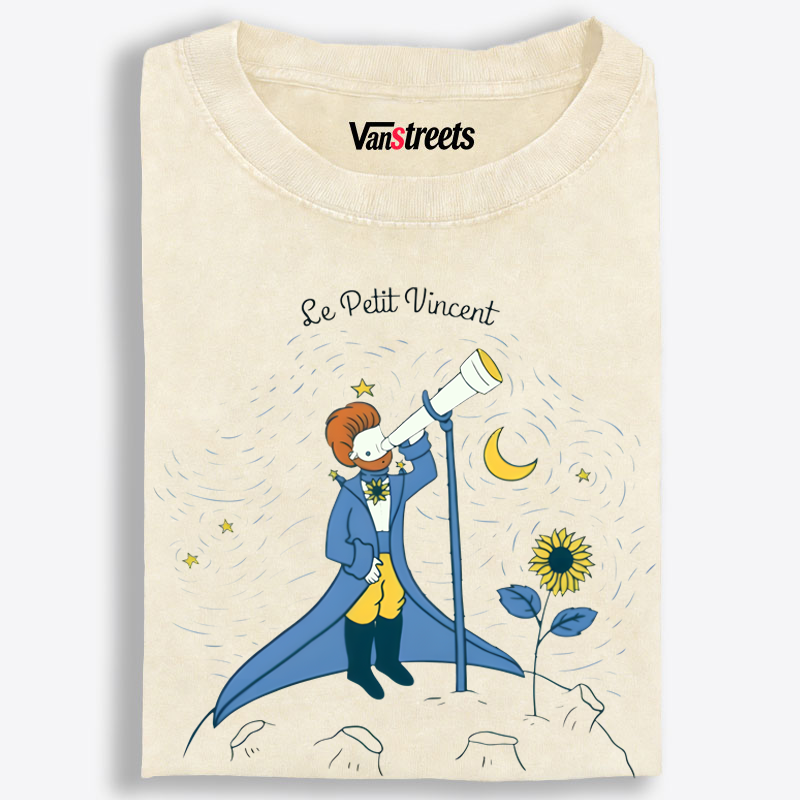 Le Petit Vincent Van Gogh Little Prince Parody Washed T-Shirt | 100% Cotton | Streetwear Essential