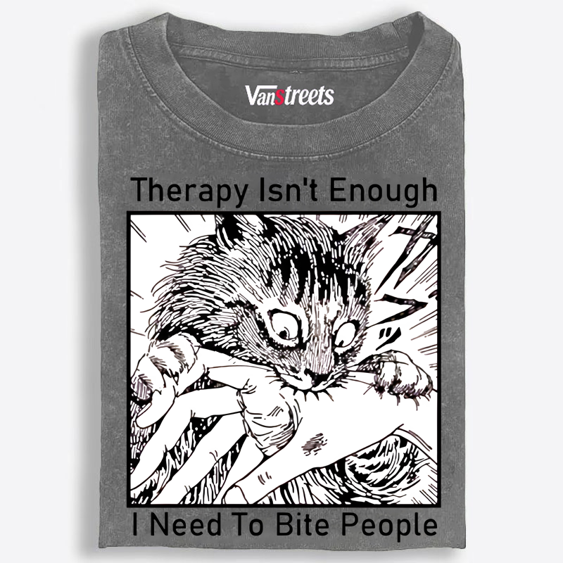 Bite Therapy Retro Washed T-Shirt | 100% Cotton | Streetwear Essential